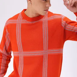 The Indian Garage Co Men Checked Pullover Sweater-image-21