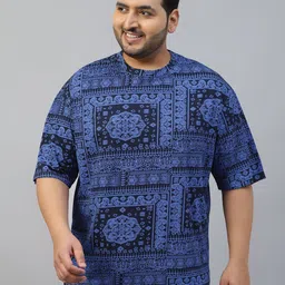 VEIRDO Men Printed Drop-Shoulder Sleeves Pure Cotton T-shirt-image-9