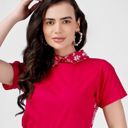 Kinjo Floral Print Cotton Shirt Style Top-image-98