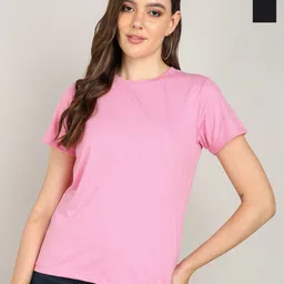Adyavastram Women Pack Of 2 Solid Round Neck Cotton T-shirts-picture-29