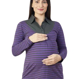 Uzazi Women Horizontal Stripes Striped Regular Top-image-20