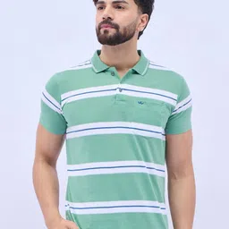 ARRAY Men Brand Logo Printed Polo Collar T-shirt-16