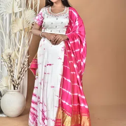 Morchari Tie & Dye Embroidered Mirror Work Lehenga Choli With Dupatta-5