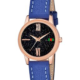 Gopal Shopcart Unisex Embellished Analogue Watch C25RG Roman BLU Leather-image-86