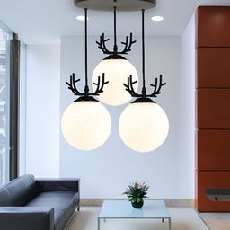 GAUVIK Black Glass Ceiling Lamp-20