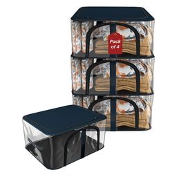Kuber Industries Navy Blue Set of 4 Regular Drawer Organiser Organisers-14