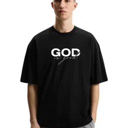 Fashnobic Men Typography Printed Round Neck Cotton Oversized T-shirt-image-72