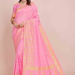 DIVASTRI Ethnic Motifs Woven Design Zari Banarasi Saree-image-98