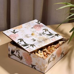 DULI White & Black Printed Multi-Utility Enamel Coated Square Wooden Organizer-34