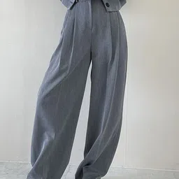 LULU & SKY Women Loose Fit High-Rise Pleated Trousers-picture-31