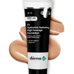 The Derma co. 1% Hyaluronic Hydrating High Coverage Foundation 18 ml - Peach 05-49
