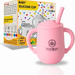Silicone Baby Sippy Straw Cup with Easy Grip Handles for Training Toddlers- 100 % Silicone - Food Grade-41