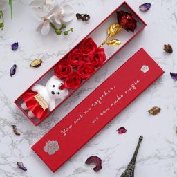 Artificial Flower, Soft Toy Gift Set-image-3