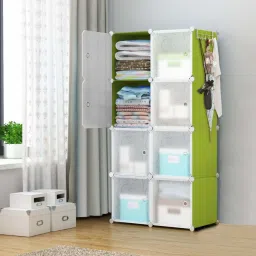 8 DOOR GREEN (T) PP Collapsible Wardrobe-17