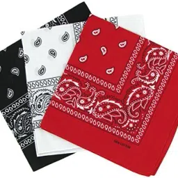 Good Shopkeeper Black, White and Red Cotton 20inches x 20inches multiuse Handkerchief ["Black, White and Red"] Handkerchief-image-21