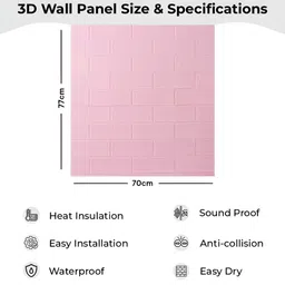 Kuber Industries Pink 4 Pcs Textured Self-Adhesive Imitation Linen Wall Sheets-4