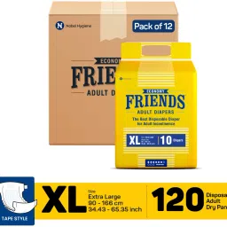 Economy Tape with odour lock and Anti-Bacterial Absorbent Core Adult Diapers - XL-image-32