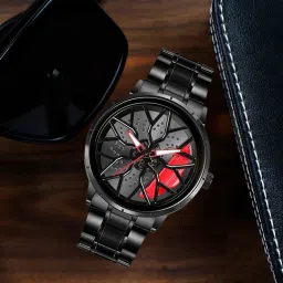 Car wheel watch | Spinning watch | Roatating watch | Gyro watch | Red watch Analog Watch- For Men SPM01-28