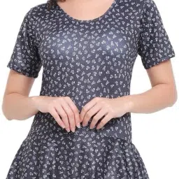 One Piece Bathing Suit Swimdress Swimsuit Swimming Costume For Women Floral Print Women Swim-dress Black Swimsuit-image-38