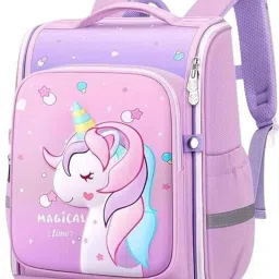 Unicorn School Bag for Kid Girl Water-Resistant Backpack Birthday Gift Ages5-12 Waterproof School Bag-image-1
