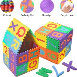 yempaa Alphabet & Number Puzzle Foam Mat for Kids – 36 Pcs, Multicolor image 4