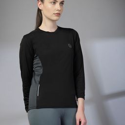 chkokko Women Solid Round Neck Polyester Black T-Shirt-picture-45