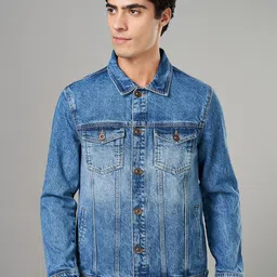 SF JEANS by Pantaloons Men Washed Denim Jacket with Patchwork-picture-22