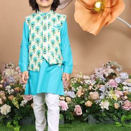 LIL PITAARA Boys Regular Pure Cotton Kurta with Pyjamas-image-65
