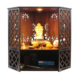 RANDOM Brown Wall Mounted Wooden Home Temple-image-28
