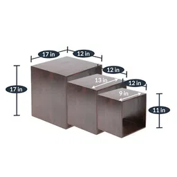 Ikiriya Set Of 3 Red Nesting Tables In Dark Walnut Finish image 4