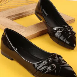 CORSICA Women Black Synthetic Patent Mary Janes-22
