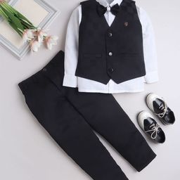 FOURFOLDS Boys Checked Shirt with Trousers-image-78