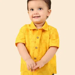 Fabindia Boys Spread Collar Geometric Printed Geometric Print Cotton Casual Shirt-image-13