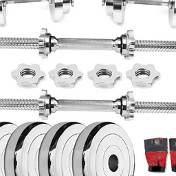 HackerX 12 Pieces Steel Adjustable Dumbbell Set - 16 kg image 1