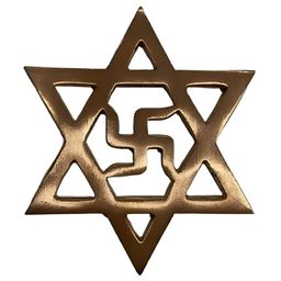 The Spiritual Living Gold Toned Star Swastik Wall Decor-13