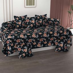 HIYANSHI HOME FURNISHING Cotton 8-Piece Diwan Set1 SingleBedsheet,5 Cushion Covers-image-52
