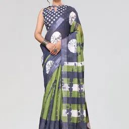 KALINI Tie and Dye Printed Zari Saree-7
