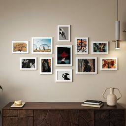 RANDOM White & Black 11 Pieces MDF Wall Photo Frames-picture-40