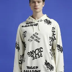 Pepe Jeans Men Typography Printed Hood Cotton Pullover Sweatshirt-picture-26