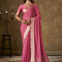 HERE&NOW Woven Design Zari Pure Georgette Banarasi Saree-picture-0