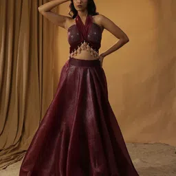 ARPITA SULAKSHANA Embellished Made to Measure Lehenga & Blouse With Dupatta image 5