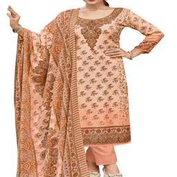 DRAVINAM Trends Ethnic Motifs Printed Unstitched Dress Material-image-88