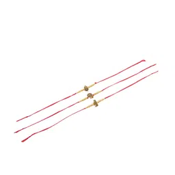 Anouk Set of 3 Designer Ganesh Ji Thread Rakhi with Roli Chawal Chandan & Mishri image 2