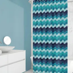 ArtzFolio Green & Blue Printed Waterproof Shower Curtain-image-35