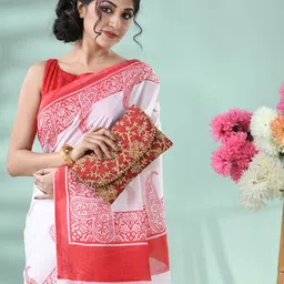 DESH BIDESH Paisley Printed Pure Cotton Saree-image-69