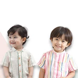 KIDGARB Multi Polycotton Cutaway Collar Printed Shirts-image-97