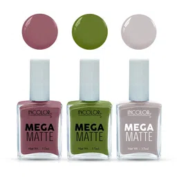 INCOLOR Set Of 3 Mega Matte Nail Paint - 17 ml Each - 41 - 66 - 50-44