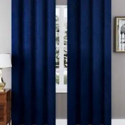 Aura Navy Blue Velvet Window Curtain-picture-46