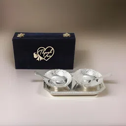 INTERNATIONAL GIFT 5-Pieces Bowl Set With Tray Spoons Velvet Box & Bag With Thank You Tag-image-75
