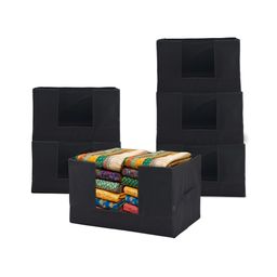 Aura Black Set of 6 Regular Drawer Organiser Organisers-1